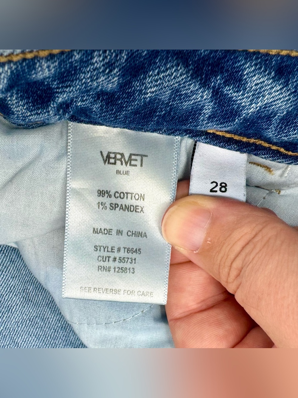 Vervet Blue Straight Wide Leg Jeans 28 (32x35) High Rise - Picture 5 of 11